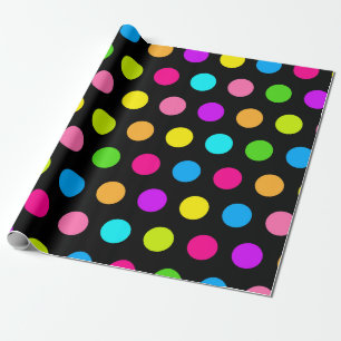 Lebhaftes Neon Polka Dot Pattern Geschenkpapier