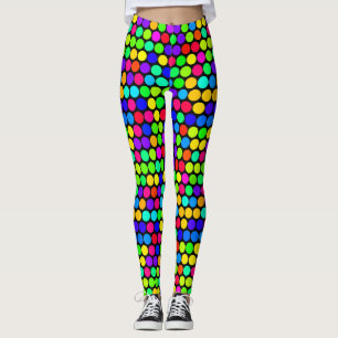 Lebhaftes Neon Polka Dot Pattern Leggings