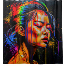 Lebhaftes Neon Portrait - Abstrakte expressionisti