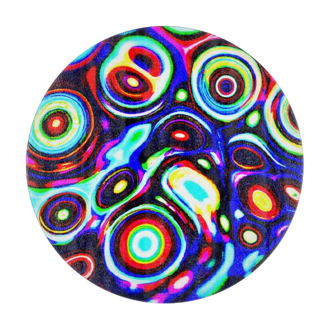 Lebhaftes Neonpulsemuster Schneidebrett (Vorderseite)