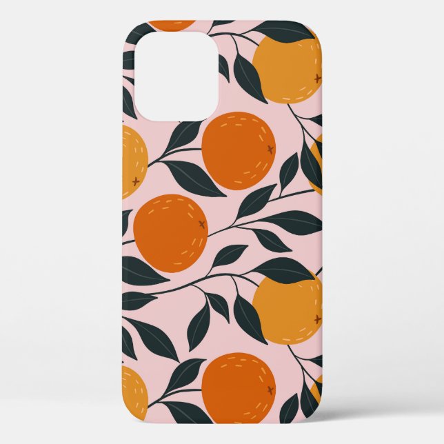 Lebhaftes Orange Citrus Nahtloses Muster Case-Mate iPhone Hülle (Rückseite)