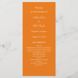 Lebhaftes Orange Hochzeitsprogramm