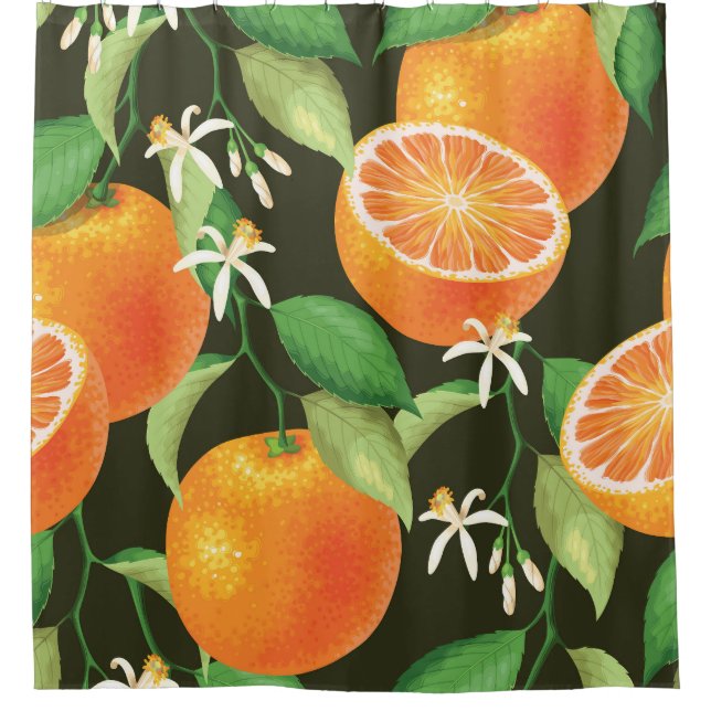 Lebhaftes Orange-Muster ohne Naht Duschvorhang (Vorderseite)