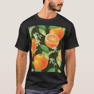 Lebhaftes Orange-Muster ohne Naht T-Shirt