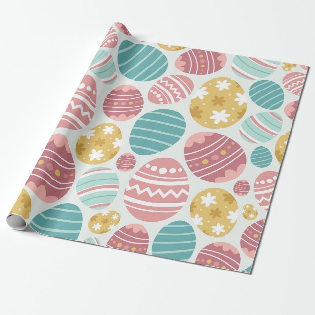 Lebhaftes Ostereiermuster Geschenkpapier (Ungerollt)