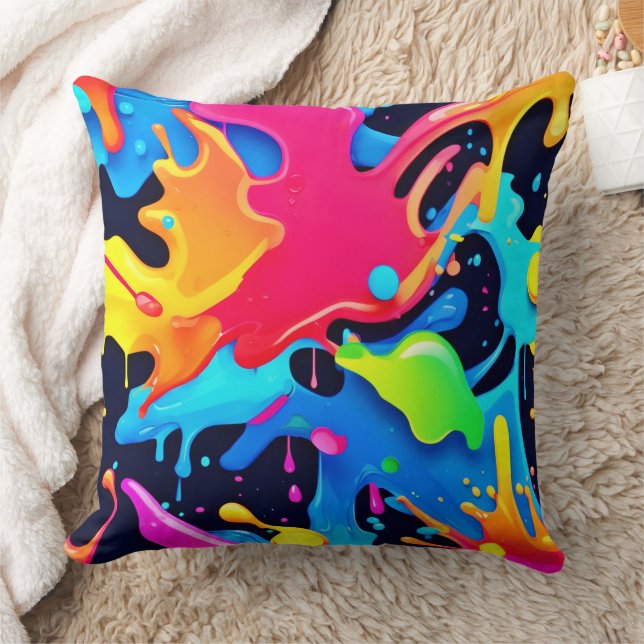 Lebhaftes Paint-Party-Design Kissen (Decke)