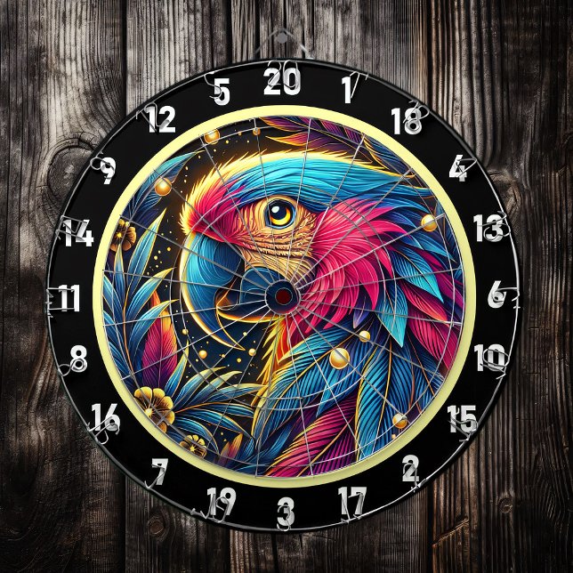 Lebhaftes Parrot Dartboard für Spielräume gelb Dartscheibe (Von Creator hochgeladen)