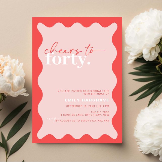 Lebhaftes Party bis zum 40. Geburtstag Einladung (Von Creator hochgeladen)