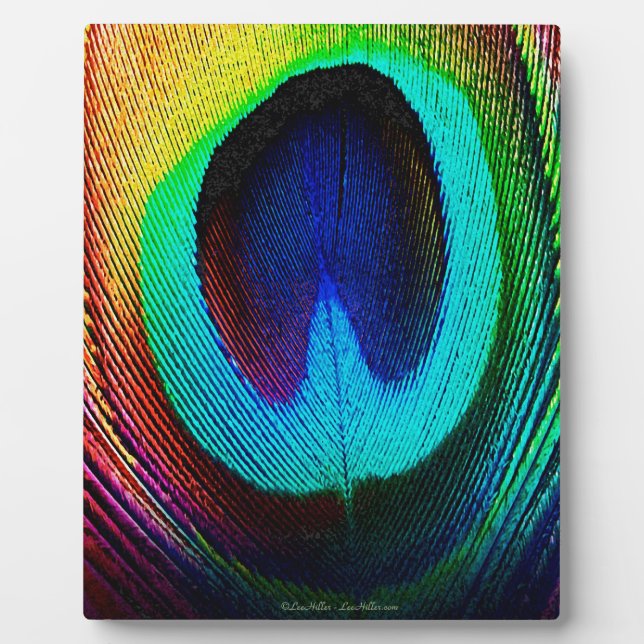 Lebhaftes Peacock Feather Fotoplatte (Vorderseite)