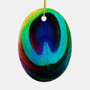 Lebhaftes Peacock Feather Keramik Ornament