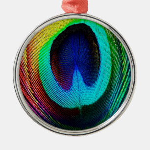 Lebhaftes Peacock Feather Ornament Aus Metall