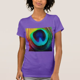 Lebhaftes Peacock Feather T-Shirt