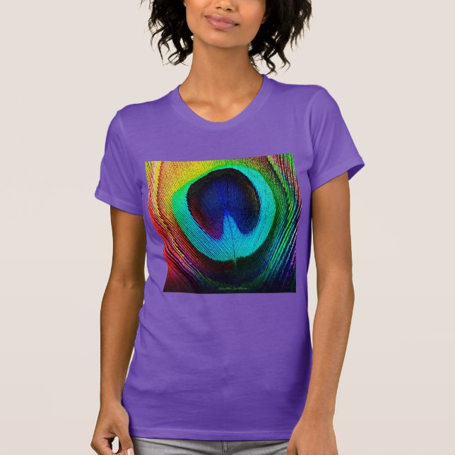 Lebhaftes Peacock Feather T-Shirt (Vorderseite)