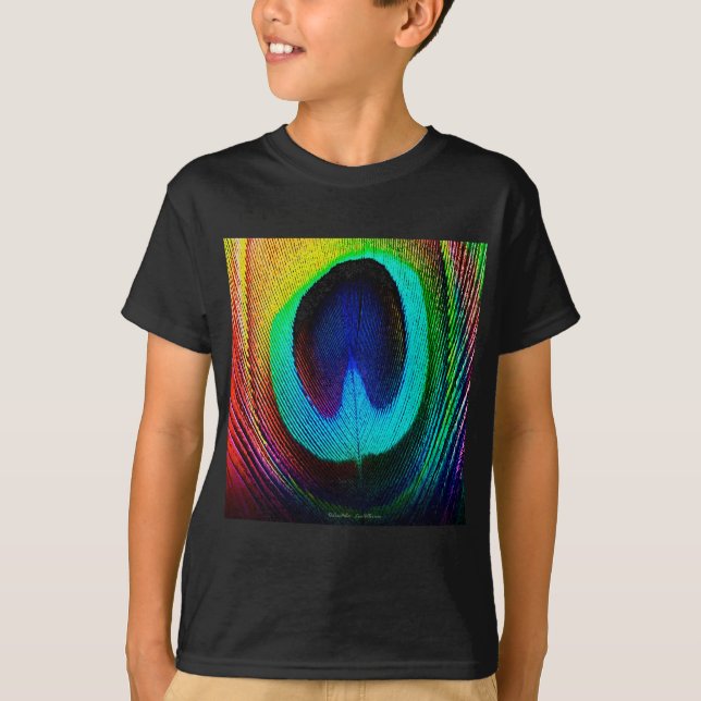 Lebhaftes Peacock Feather T-Shirt (Vorderseite)