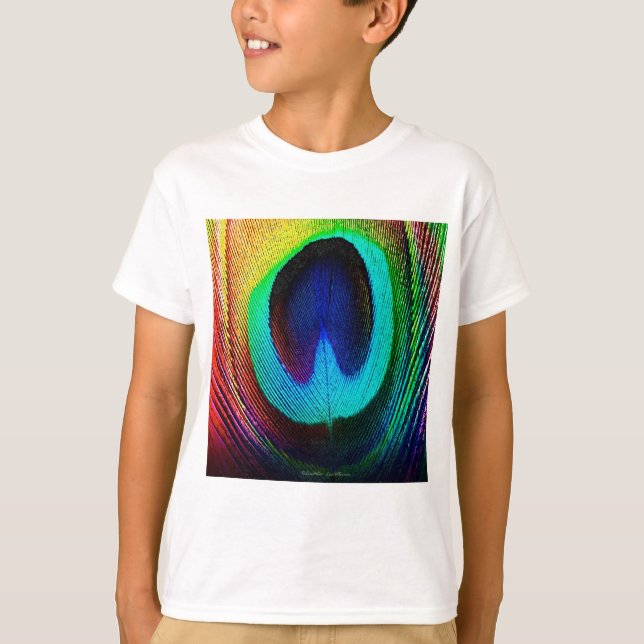 Lebhaftes Peacock Feather T-Shirt (Vorderseite)