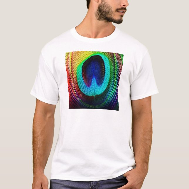 Lebhaftes Peacock Feather T-Shirt (Vorderseite)