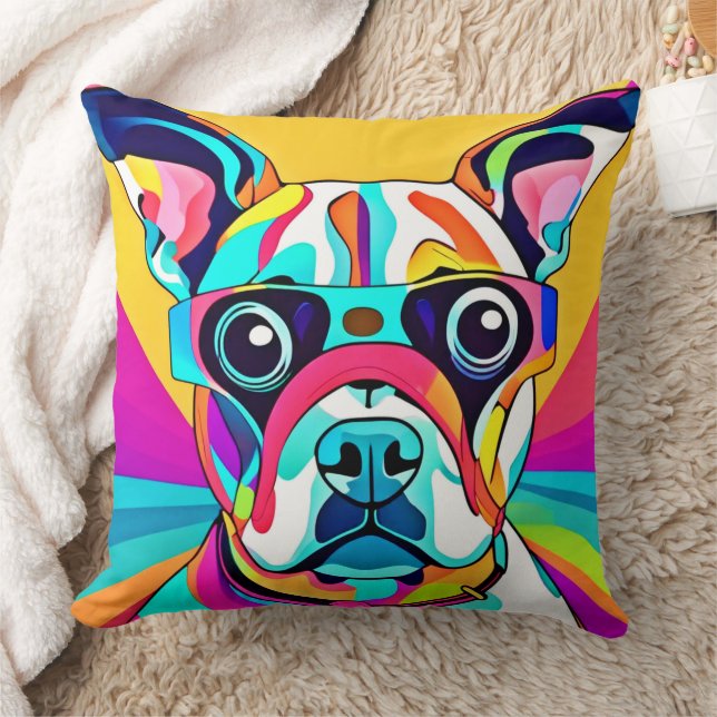 Lebhaftes Pet Glasses Design Kissen (Decke)
