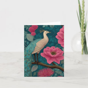 Lebhaftes Pfau- und rosa Blumenmuster