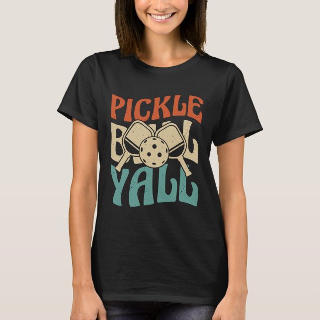 Lebhaftes Pickle Ball Yalu-Zeichen T-Shirt (Vorderseite)