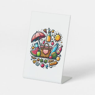 "Lebhaftes Picnic Bliss   Summer Ästhetik Art" Sockelschild