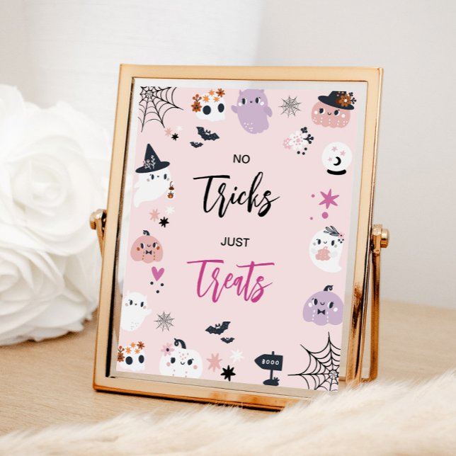 Lebhaftes Pink Halloween Candy Party Sign Poster (Von Creator hochgeladen)