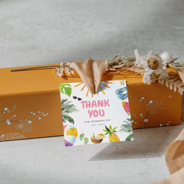 Lebhaftes Pink Pool Party Geschenkanhänger (Von Creator hochgeladen)