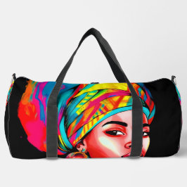 Lebhaftes Portrait mit farbenfroher Kopfbedeckung Duffle Bag