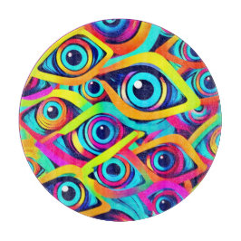 Lebhaftes psychedelisches Augenmuster Schneidebrett