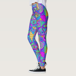 Lebhaftes psychedelisches Muster Leggings