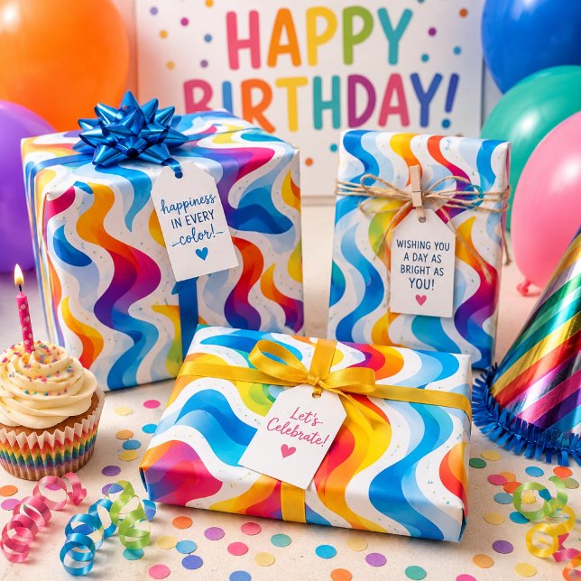 Lebhaftes Rainbow-farbenes Wrapping-Papier Geschenkpapier Set (Von Creator hochgeladen)