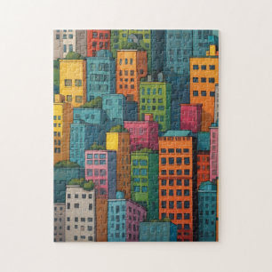 Lebhaftes Rätsel der Stadt Puzzle