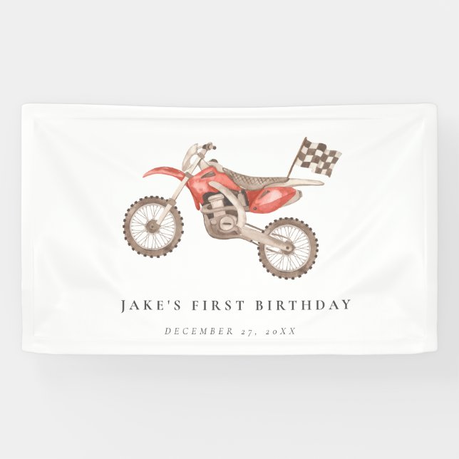 Lebhaftes Red Dirt Bike Banner (Horizontal)