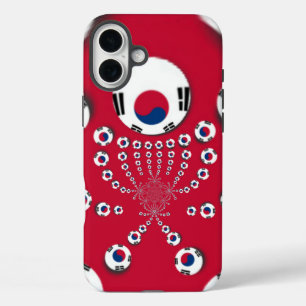 Lebhaftes Red Kaleidoscope Südkorea Design iPhone 16 Plus Hülle