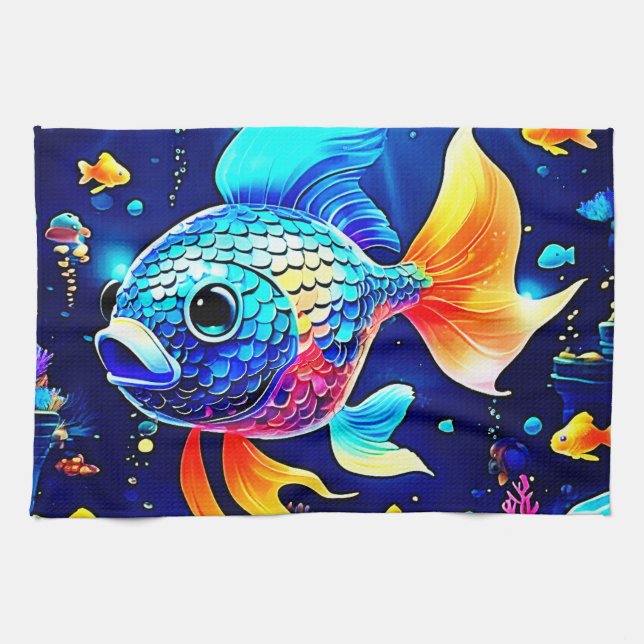 Lebhaftes Reef Fish Design Geschirrtuch (Horizontal)