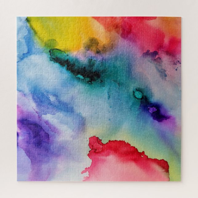 Lebhaftes Regenbogen-Wasserfarbmuster Puzzle (Vertikal)