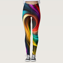 Lebhaftes, regenbogenfarbenes abstraktes Design Leggings