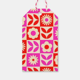 Lebhaftes Retro-Muster Geschenkanhänger