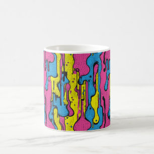 "Lebhaftes Retro Pop Art Tropfen Muster Kaffeetasse