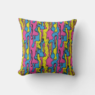 "Lebhaftes Retro Pop Art Tropfen Muster Kissen