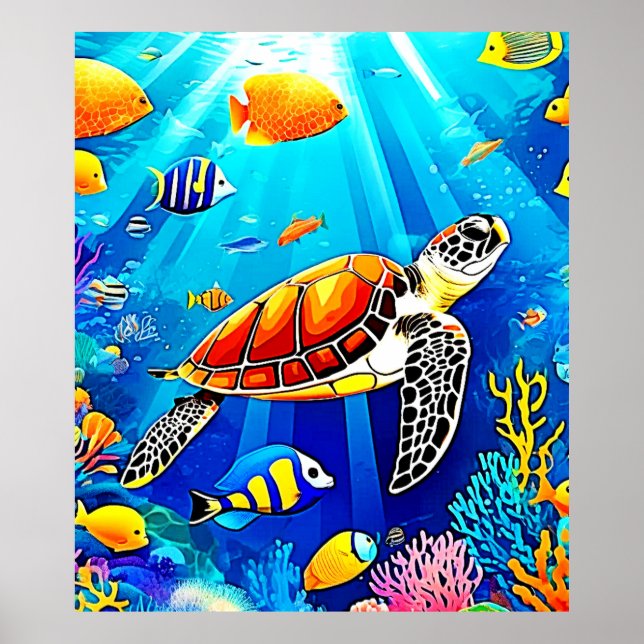 Lebhaftes Riff: Schildkrötenreich Poster (Vorne)