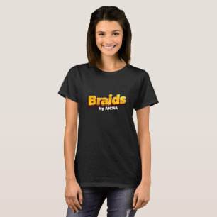 Lebhaftes, rosa und gelbes afrikanisches Haarflech T-Shirt