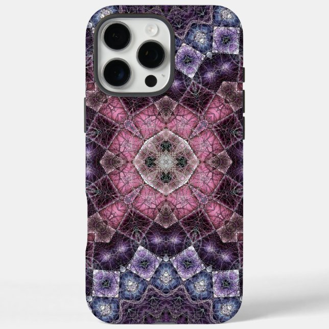 Lebhaftes rosa und Lila Mandala-Webmuster Case-Mate iPhone Hülle (Rückseite)