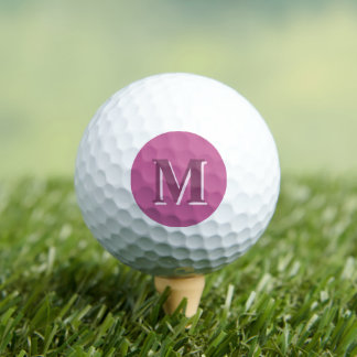 lebhaftes rosafarbenes Monogramm, Golfball