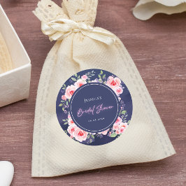 Lebhaftes rosafarbenes und Lila Neonfarben-Brautpa Runder Aufkleber