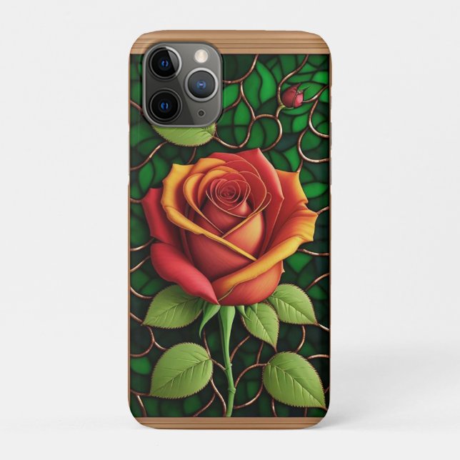 Lebhaftes Rot- und Gelbrosendesign Case-Mate iPhone Hülle (Rückseite)