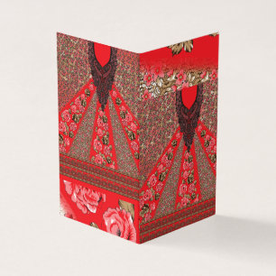 Lebhaftes rotes Gewebe, mit viel Blumen und