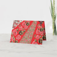 Lebhaftes rotes Gewebe, mit viel Blumen und