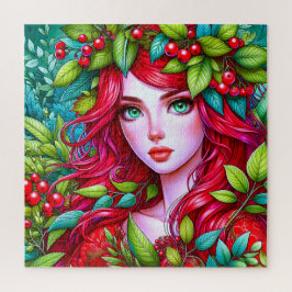 Lebhaftes rotes Haar Puzzle