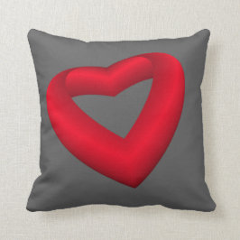Lebhaftes rotes Herz Kissen