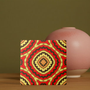 Lebhaftes rotes orientalisches Mosaikmuster Fliese